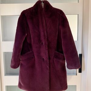 Abercrombie & Fitch Brown Faux Fur Coat